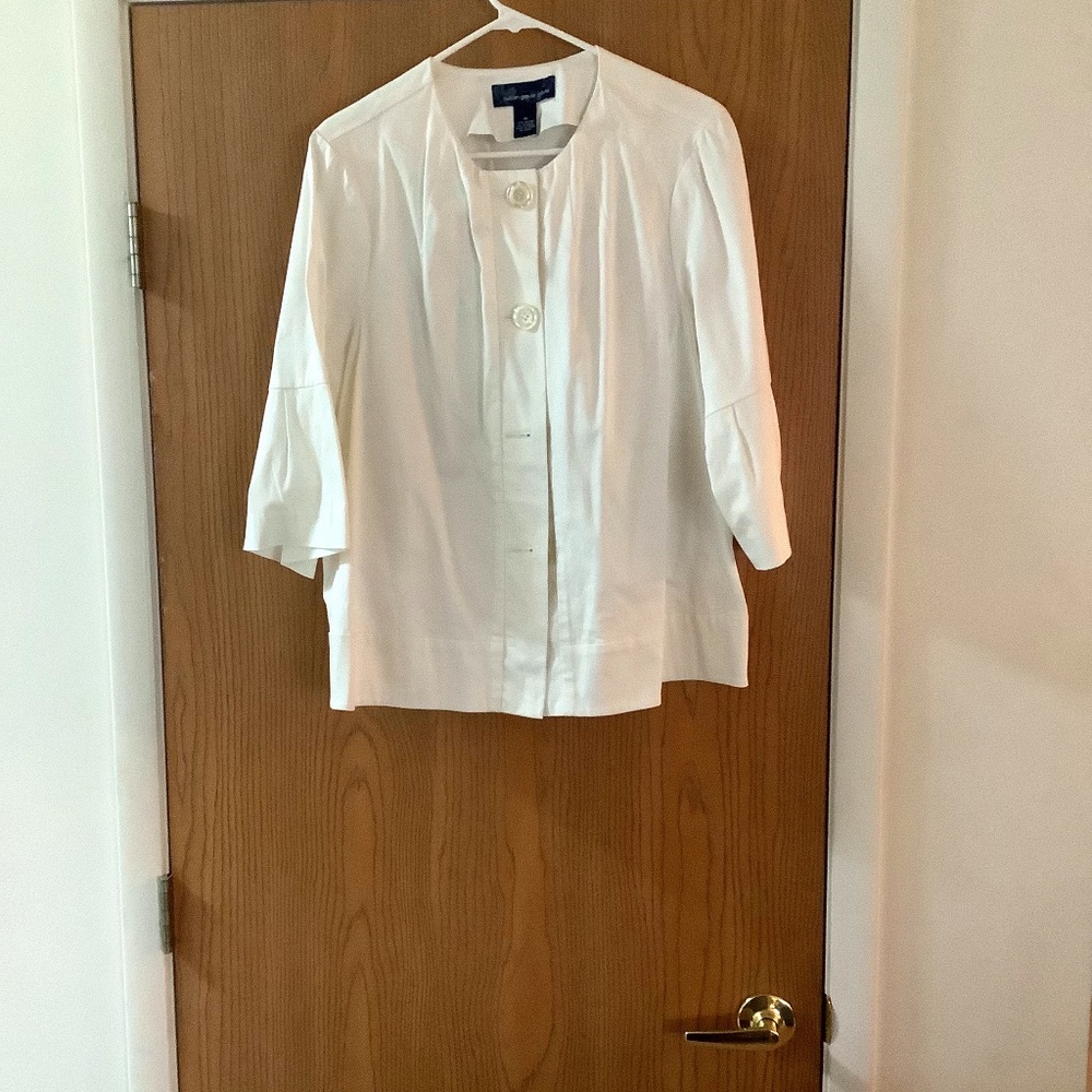 Susan Graver white Button Down Jacket Sz 1x